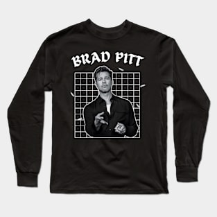 Brad pitt --- 90s aesthetic Long Sleeve T-Shirt